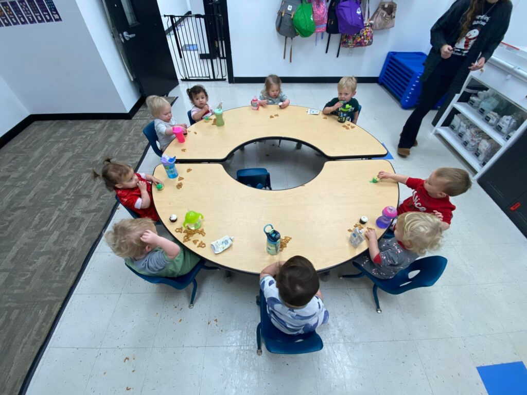 Table eating together